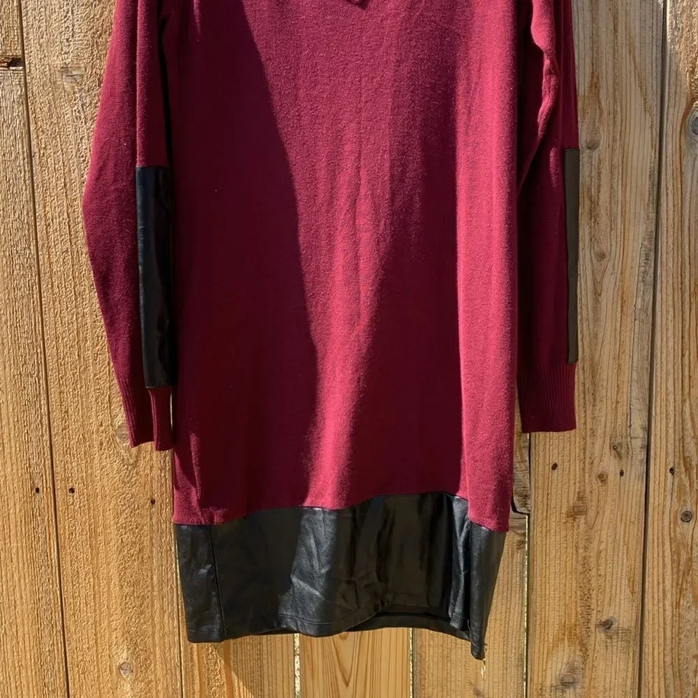 Take 50% OFF- Say What? Burgundy and Black Mini Dress, Size-XL - Picture 5 of 12
